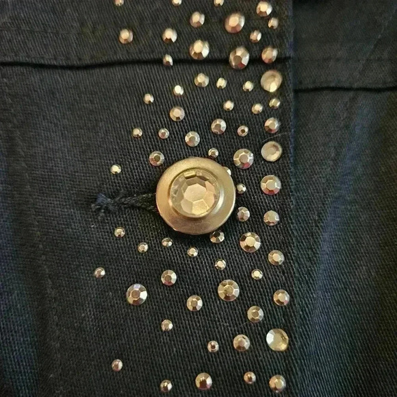 Quacker Factory Blue Rhinestone Country Bling Western Coquette Girl Sz M - Picture 3 of 6